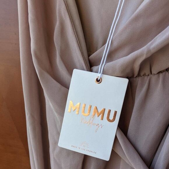 Show Me Your Mumu Liz Maxi Dress in Soft Beige Chiffon Size XXL NEW - Picture 11 of 13